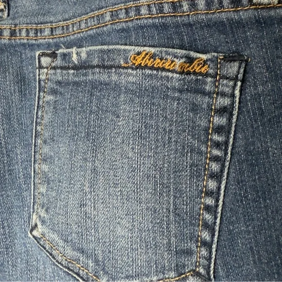 Abercrombie and Fitch Y2K Jeans Skinny Zipper Leg Low Rise Medium Wash Size 4 - Picture 4 of 6